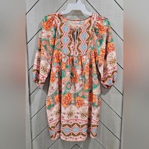 Floral Bohemian Midi Dress - Multicolor